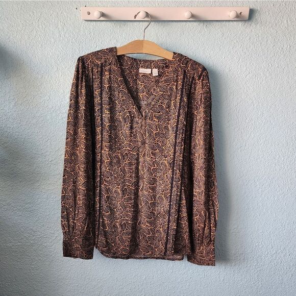 HINGE bohemian peaseant cottagecore blouse - Picture 1 of 12